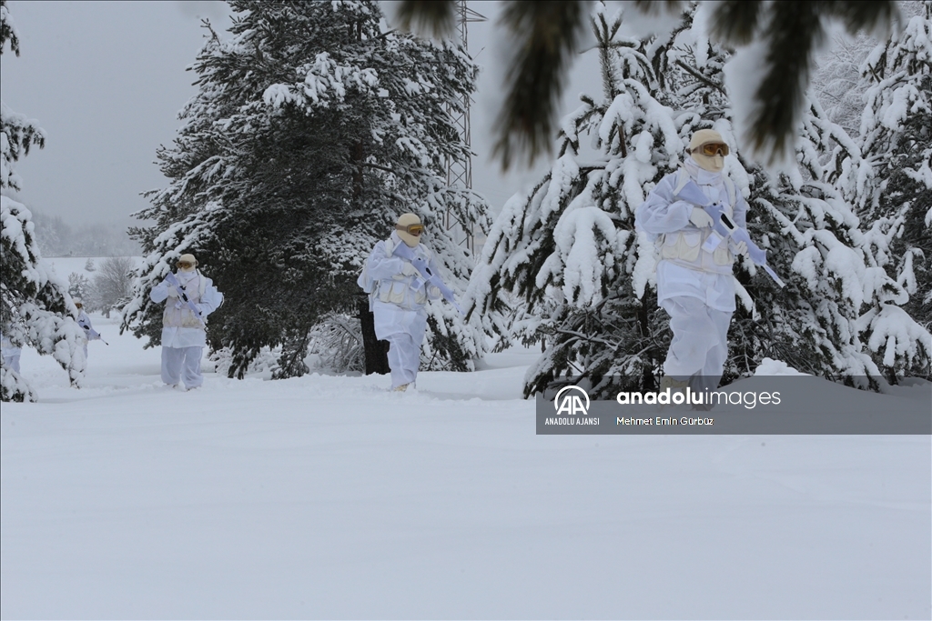 Bolu'da komandolar zorlu şartlardaki eğitimlerle her an göreve hazır