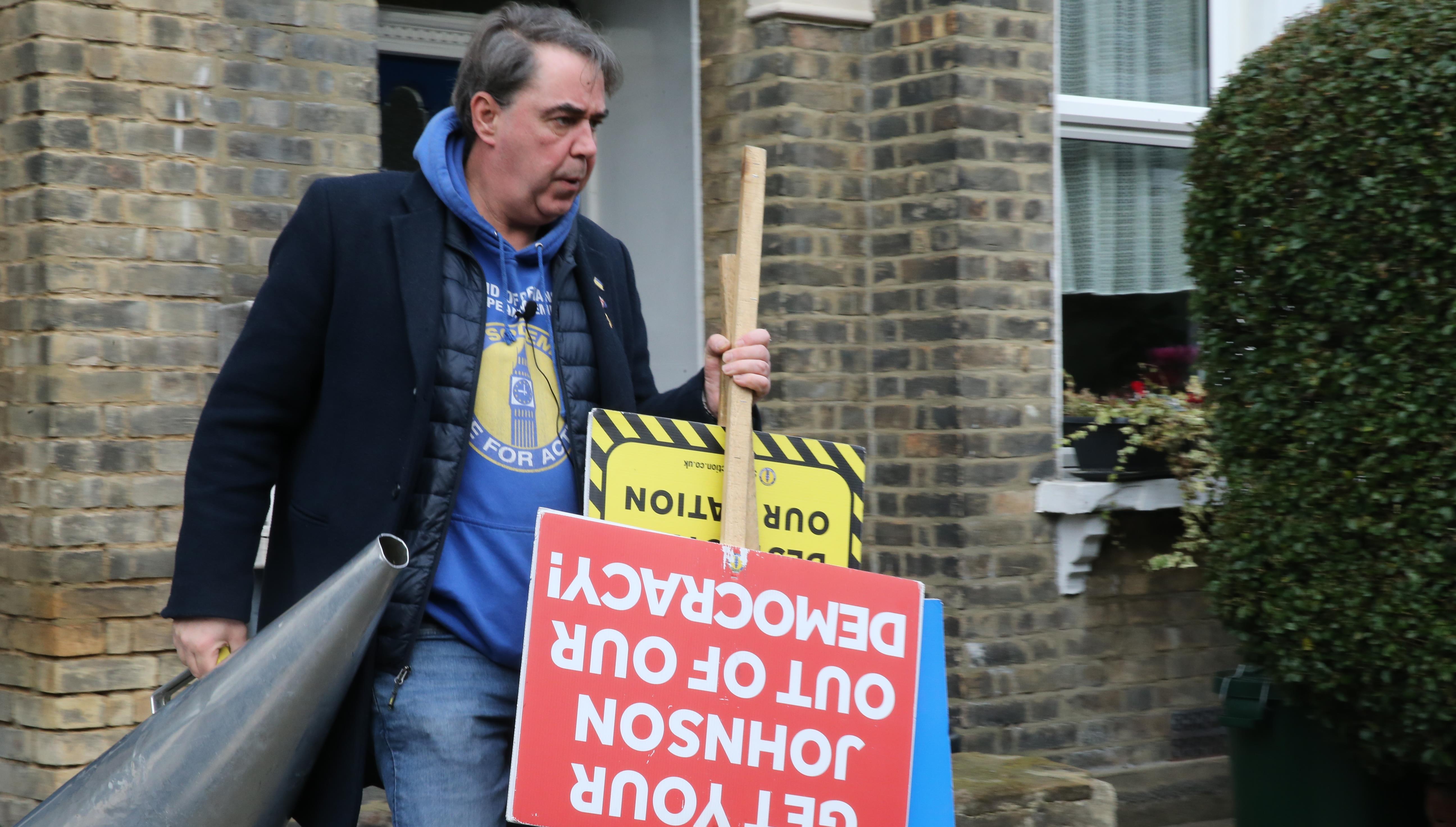 Colorful anti-Brexit protester to continue 'as long as it takes'