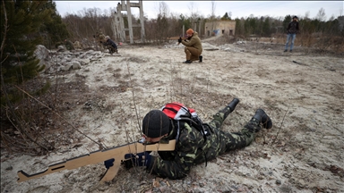 Ukrainian civilians receive basic military training against possible war with Russia