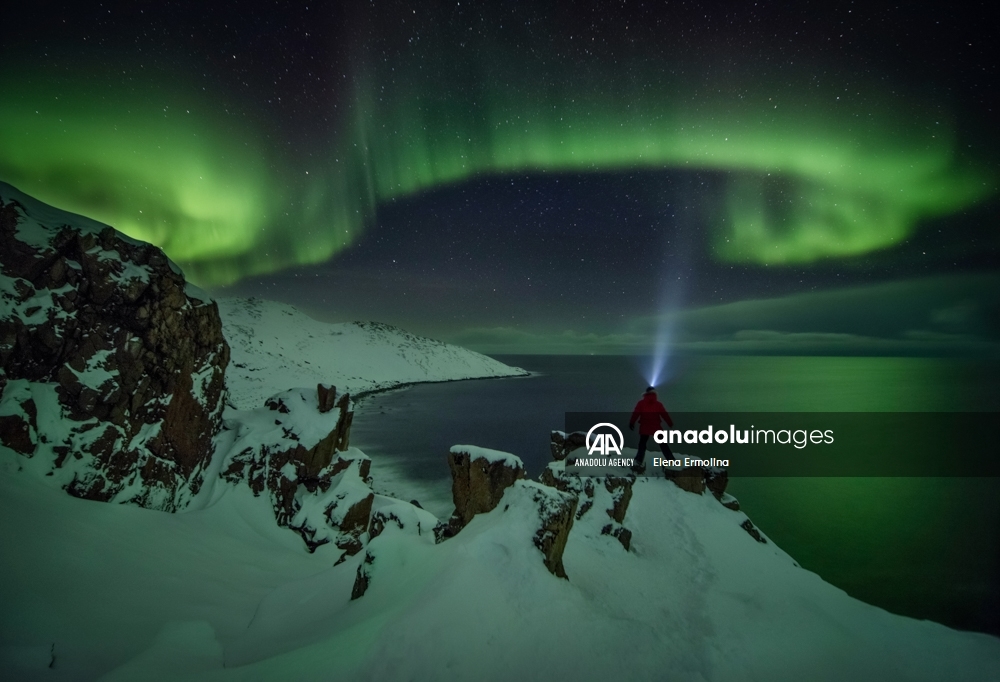 La aurora boreal en la península de Kola, en Rusia