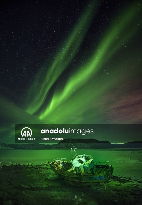 La aurora boreal en la península de Kola, en Rusia