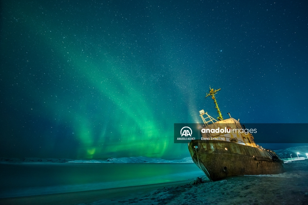 La aurora boreal en la península de Kola, en Rusia