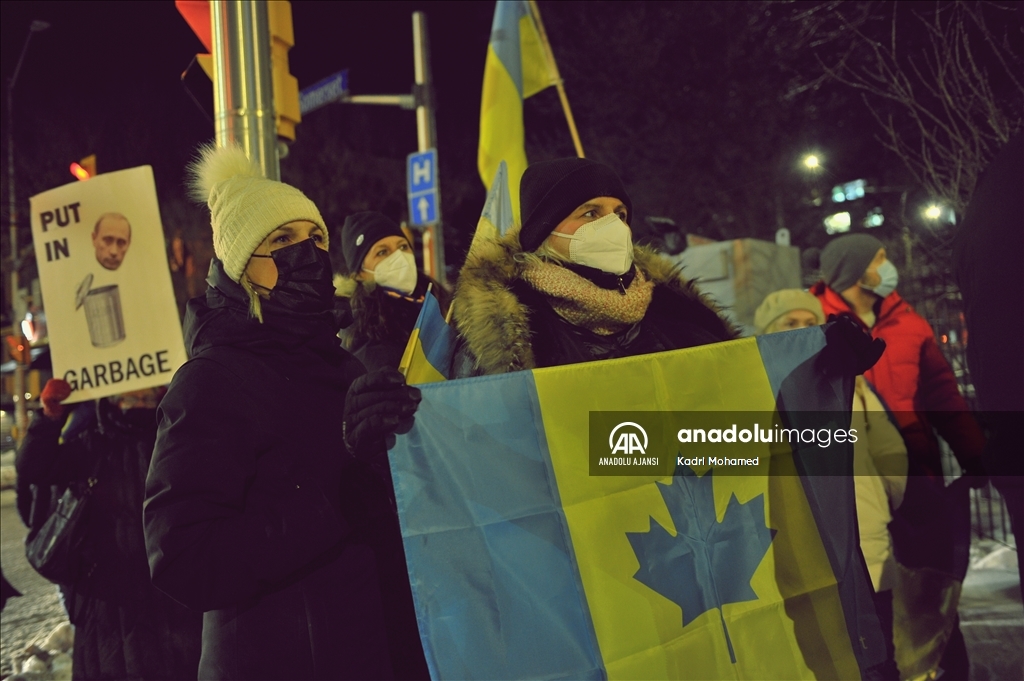 Ottawa'da Ukrayna'ya destek gösterisi