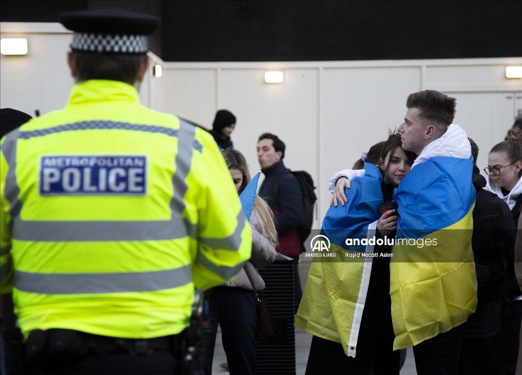 İngiltere’nin başkenti Londra’da Rusya’nın Ukrayna’ya müdahalesi protesto edildi