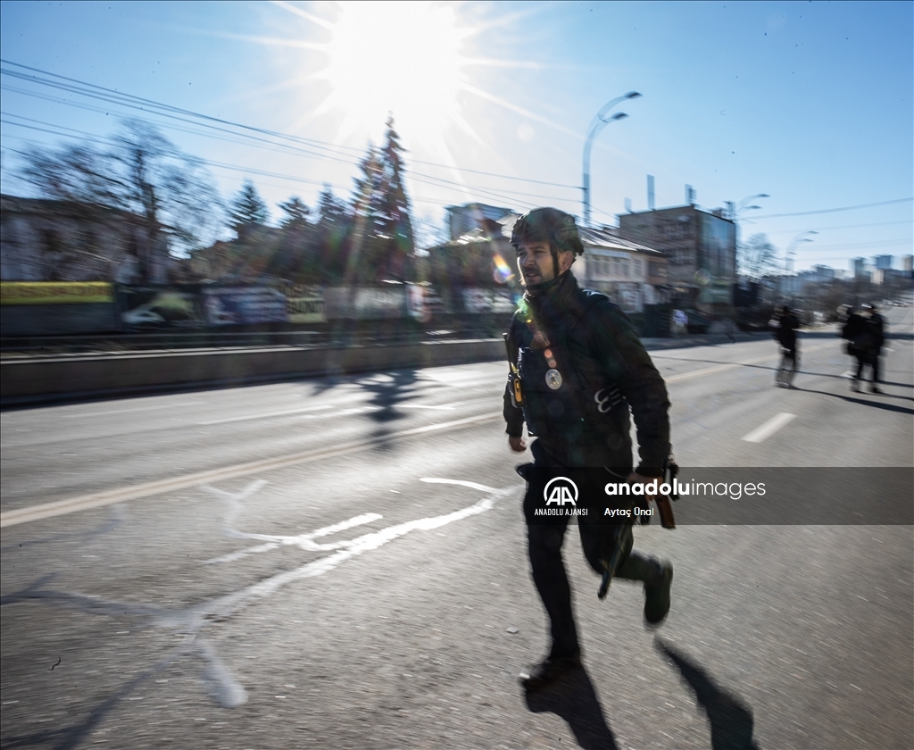 Ukrayna'nın başkenti Kiev'de yoğun güvenlik önlemleri