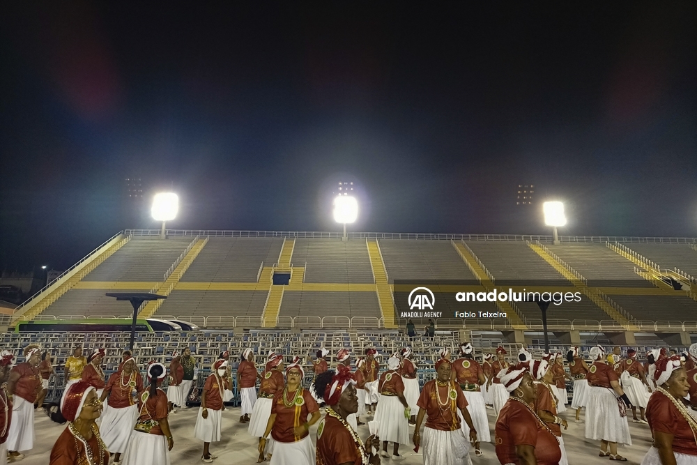 Ensayo de la Escuela de Samba Imperatriz Leopoldinense en Río de Janeiro