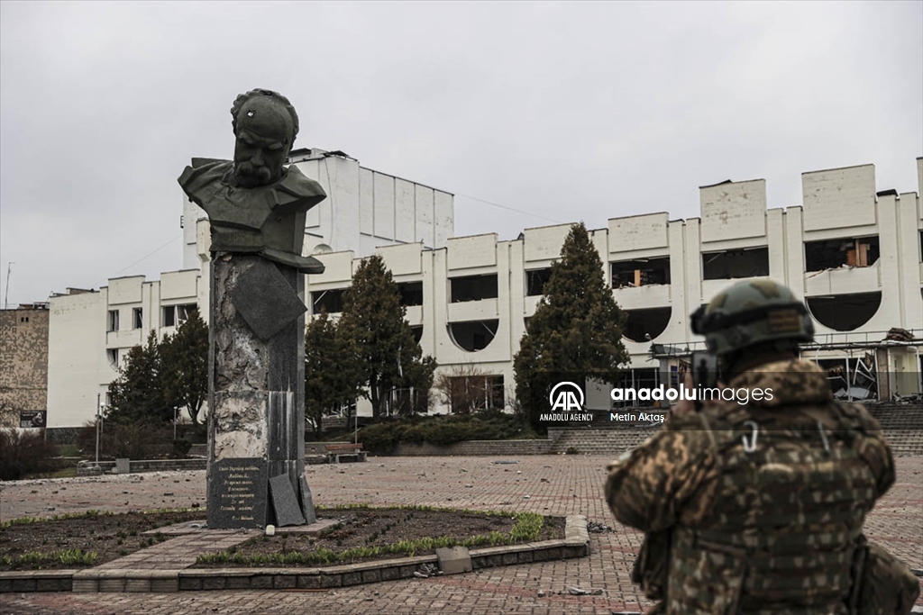 Украинскиот град Бородјанка во урнатини