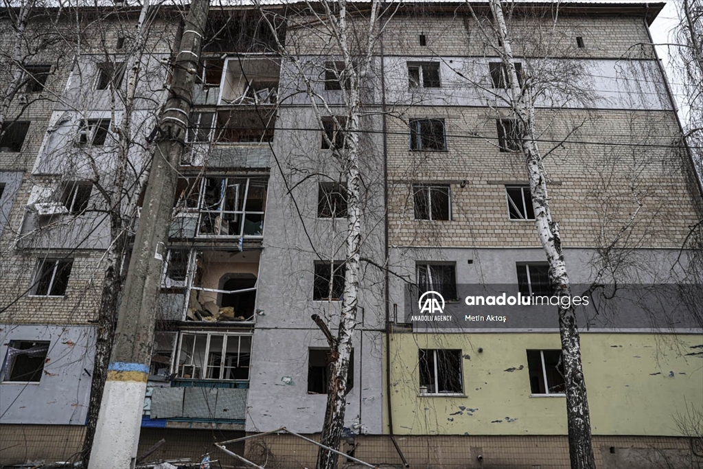 Украинскиот град Бородјанка во урнатини
