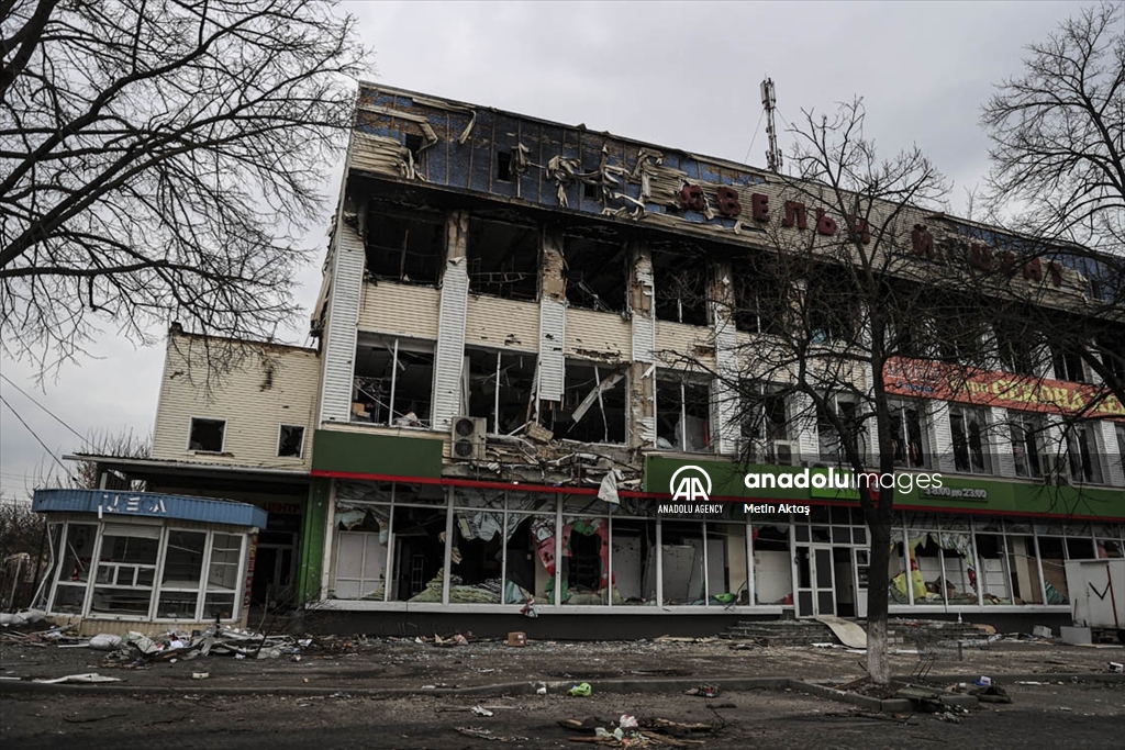 Украинскиот град Бородјанка во урнатини