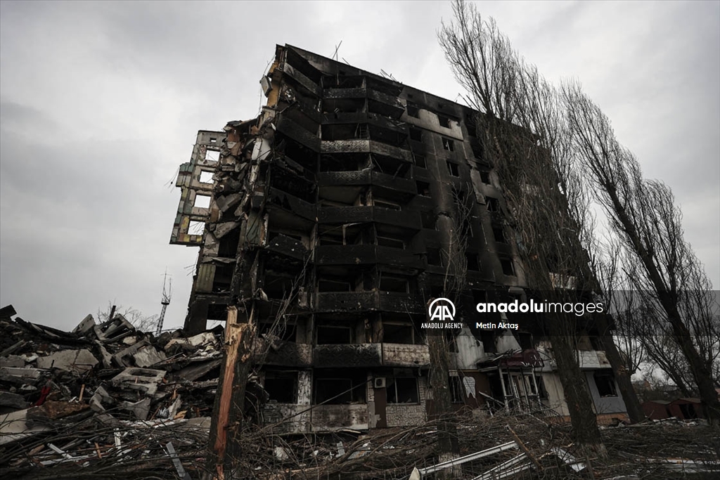 Украинскиот град Бородјанка во урнатини