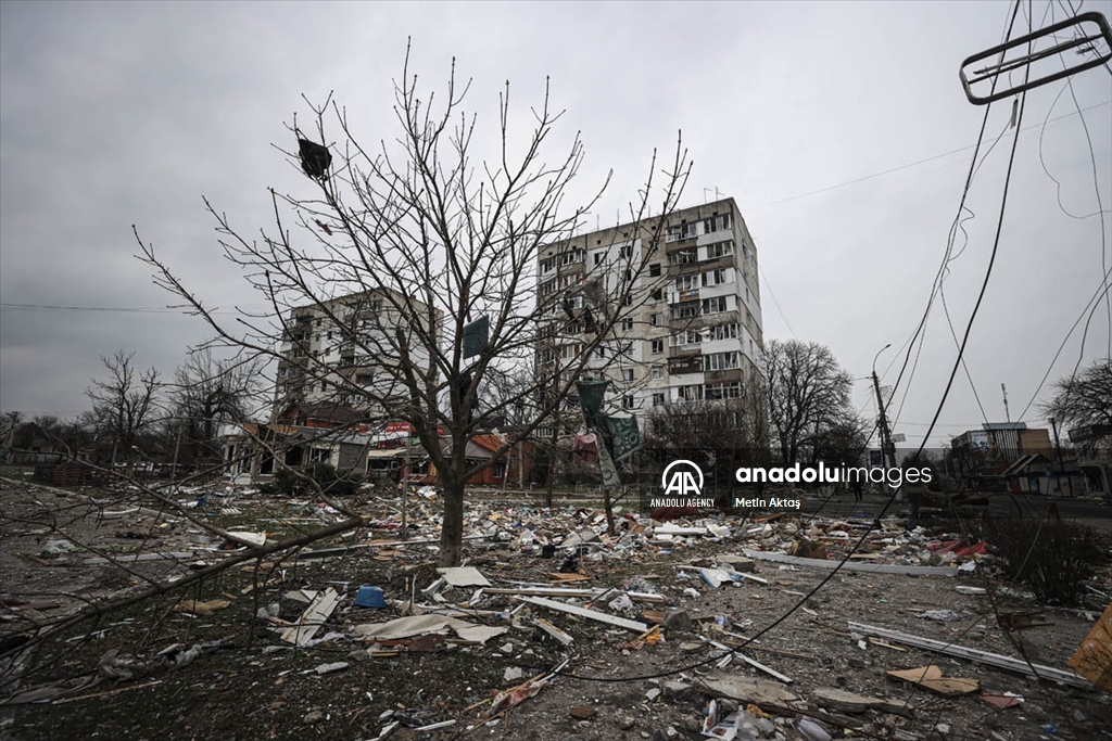 Украинскиот град Бородјанка во урнатини