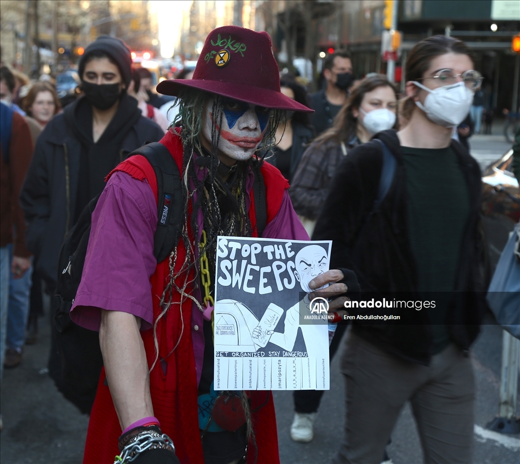 Homeless New Yorkers protest Eric Adams