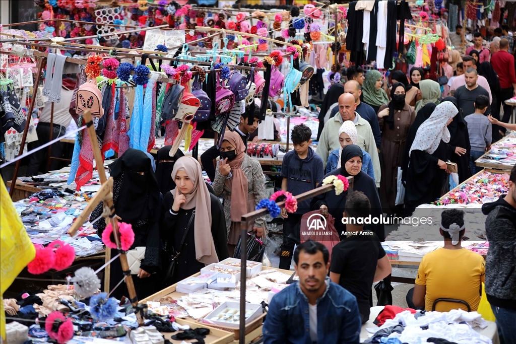 Gazze'de ramazan bayramı arifesinde alışveriş hareketliliği