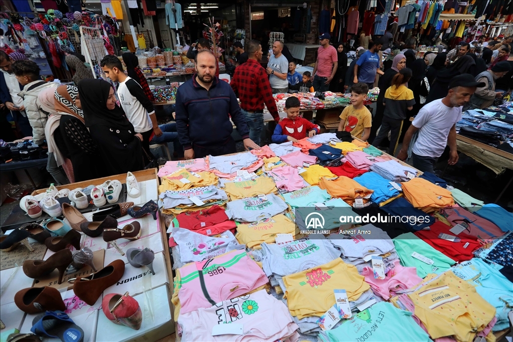 Gazze'de ramazan bayramı arifesinde alışveriş hareketliliği