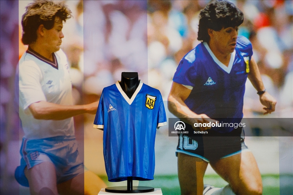 Sotheby's Displays Maradona's Historic 1986 World Cup Shirt