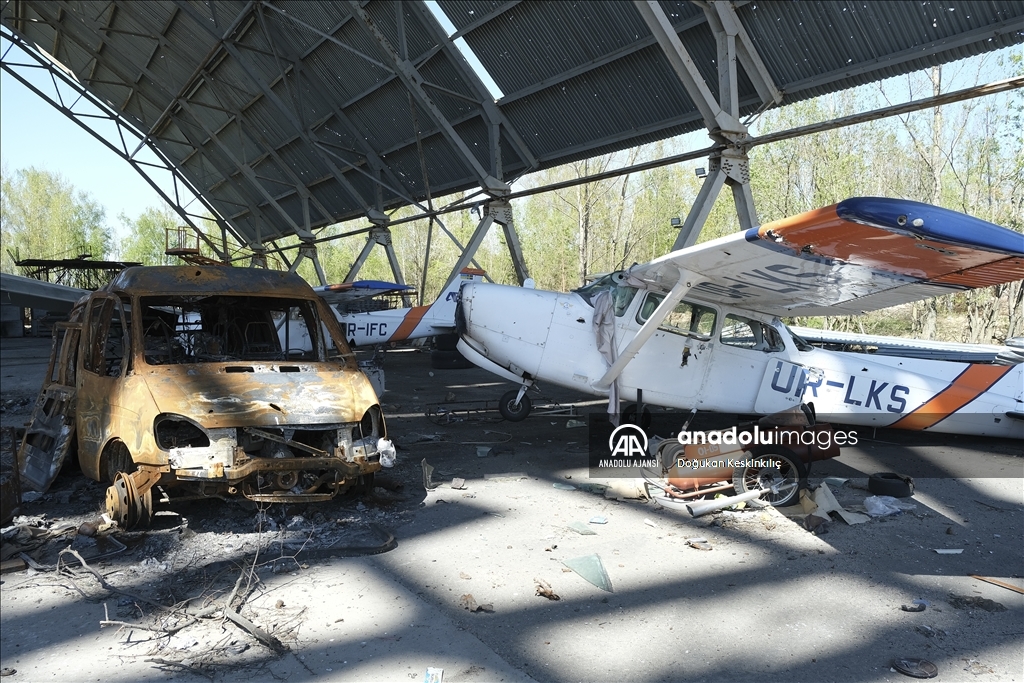 Rusya'nın vurduğu Ukrayna'daki Antonov An-225 tipi uçak