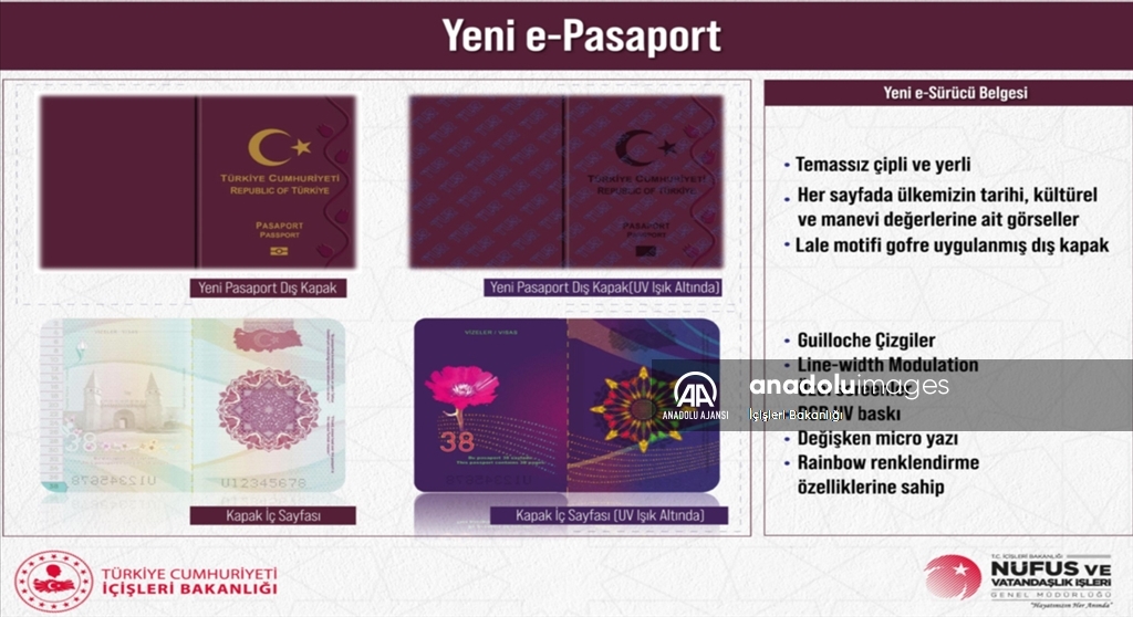 "Yerli E-Pasaport, Yeni E-Mavi Kart ve E-Sürücü Belgesi"