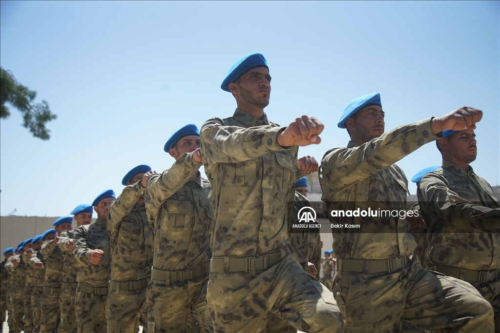 Suriye’nin Bab ilçesindeki yerel güvenlik güçlerince eğitilen 500 polis mezun oldu