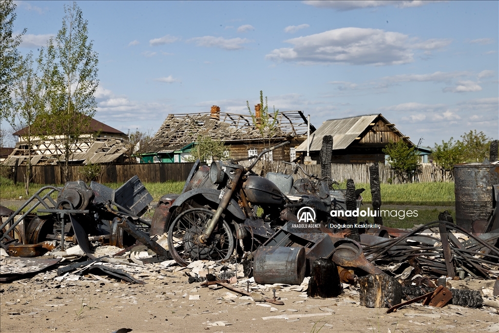 Rus saldırılarında bombalanan Ukrayna'nın Pidgayne köyü harabeye döndü