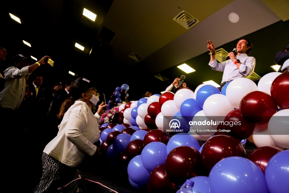 El candidato a la presidencia de Colombia Federico Gutiérrez realizó un acto de campaña en Bogotá