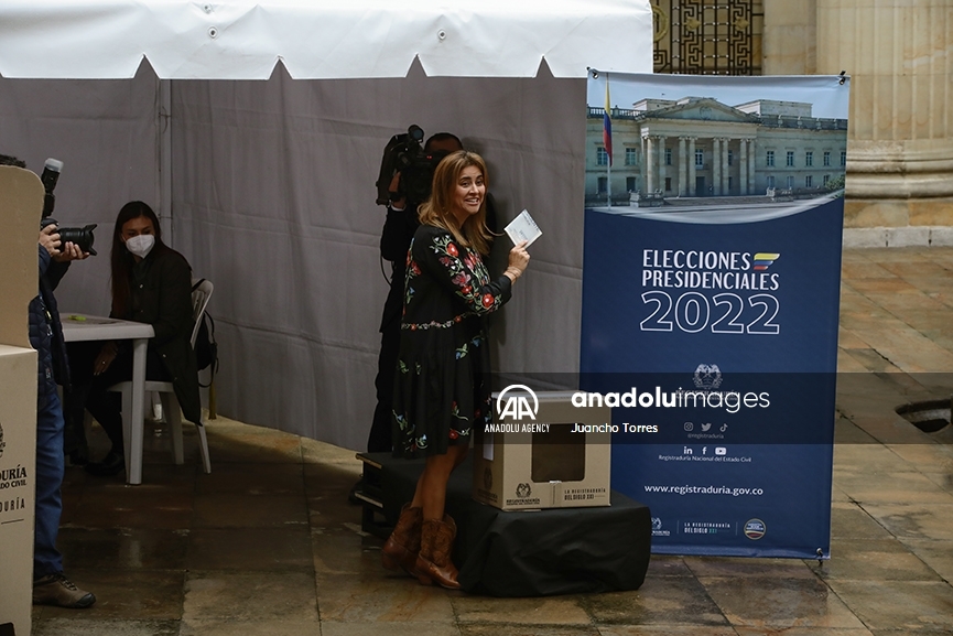 María Juliana Ruiz Sandoval, esposa del presidente de Colombia, Iván Duque Márquez, depositó su voto en las elecciones presidenciales 2022