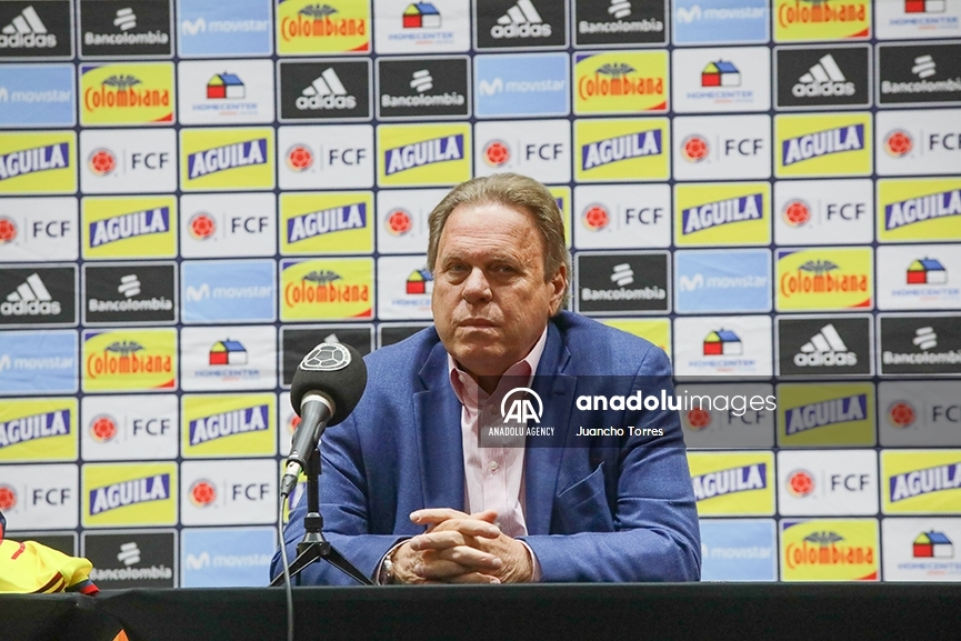 El argentino Néstor Lorenzo es presentado como nuevo director técnico de la selección de fútbol de Colombia, junto al presidente de Ramón Jesurún, presidente de Federación.