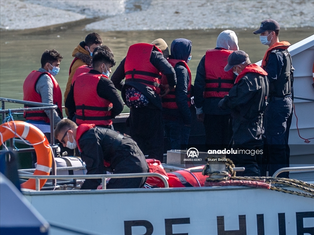 Migrants brought ashore after attempting to cross English Channel