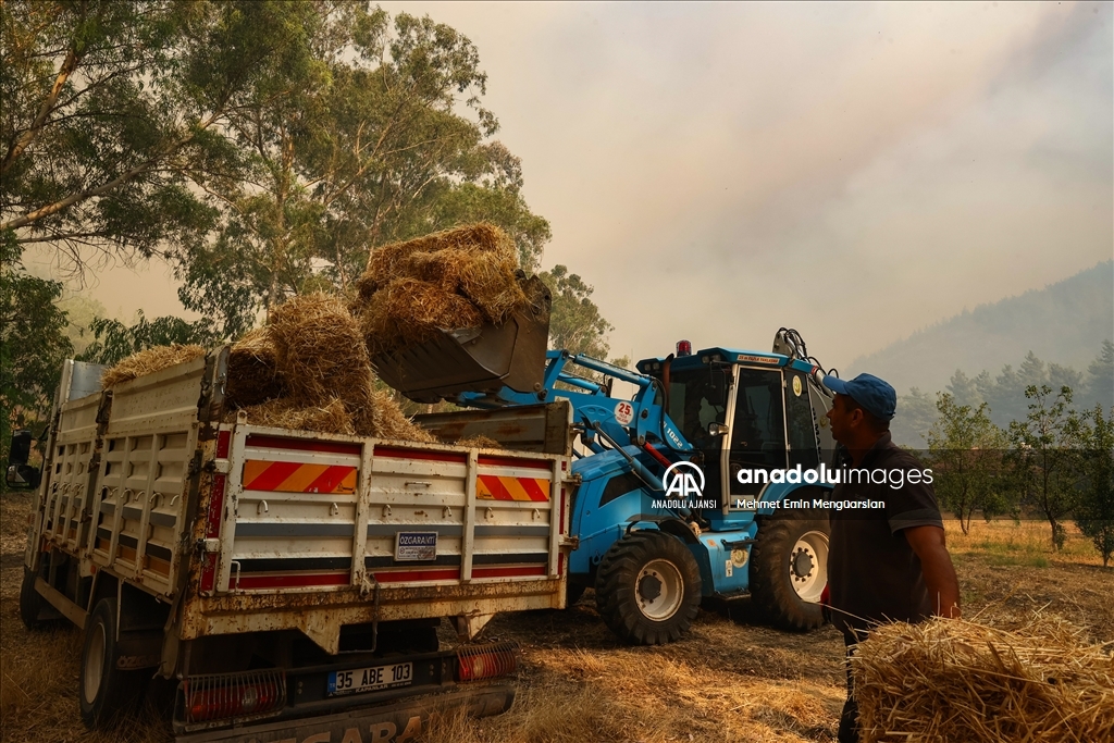 Marmaris'teki orman yangını nedeniyle 20 ev tedbiren boşaltıldı