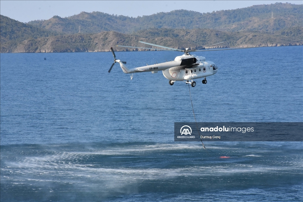 Marmaris'teki orman yangınına havadan ve karadan müdahale ediliyor