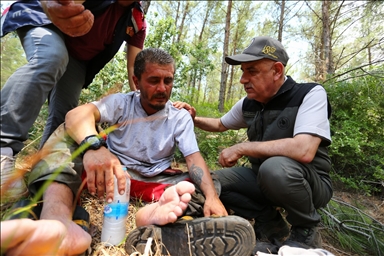 Bakan Soylu ve Kirişçi, Marmaris yangın bölgesinde incelemelerde bulundu