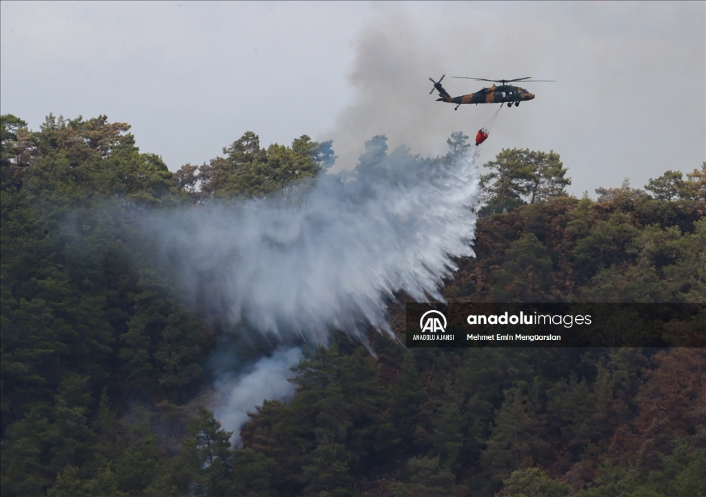 Marmaris'teki orman yangının soğutma çalışmaları devam ediyor