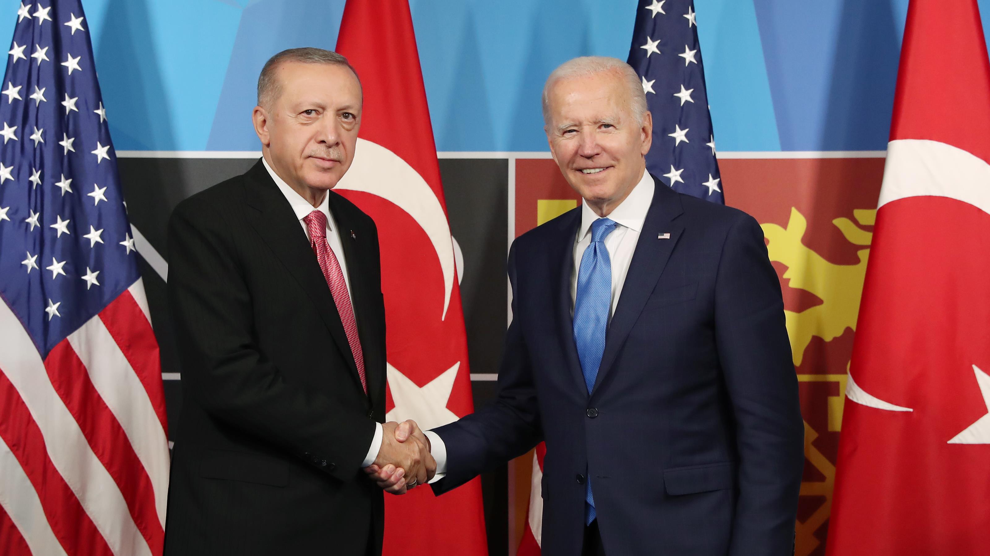 Turkish President Erdogan meets U.S. President Biden on the sidelines of the NATO Summit in Spain