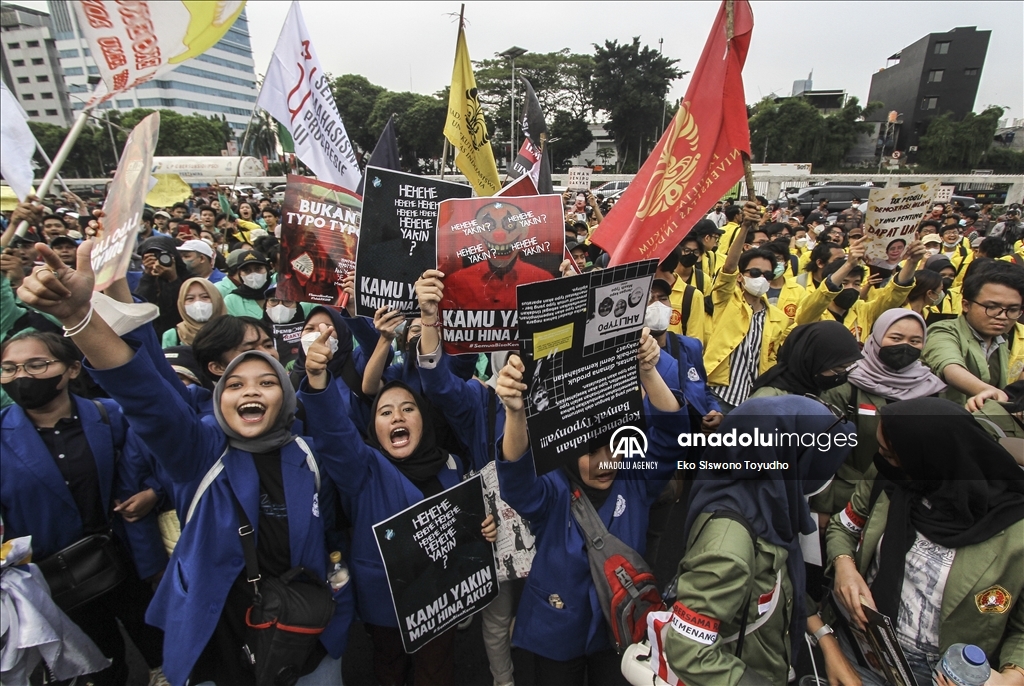 Demonstrasi mahasiswa untuk memprotes RKUHP 