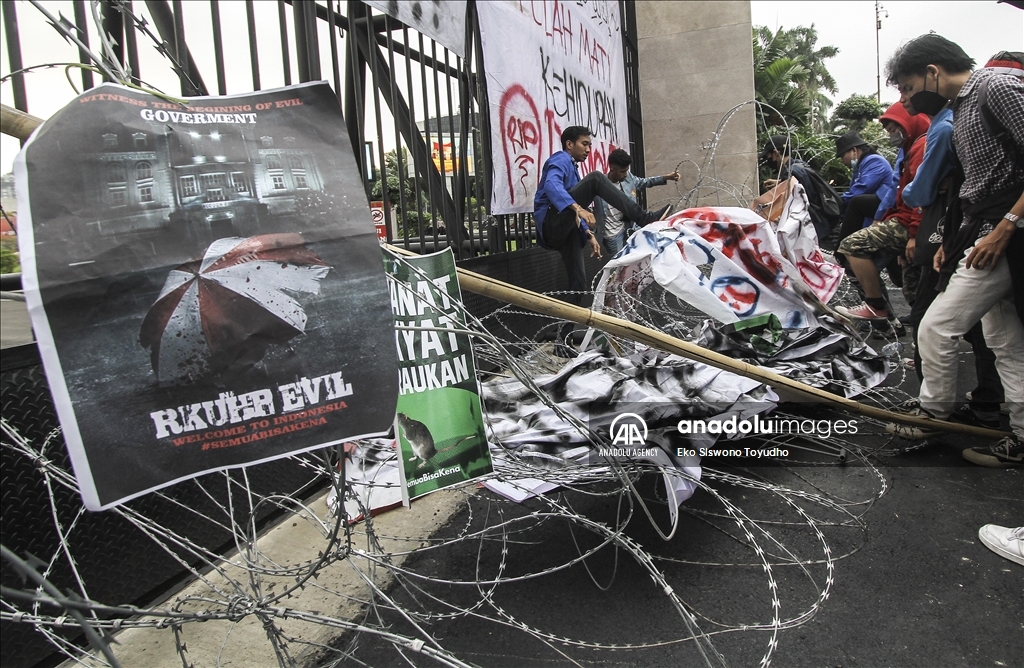 Demonstrasi mahasiswa untuk memprotes RKUHP 