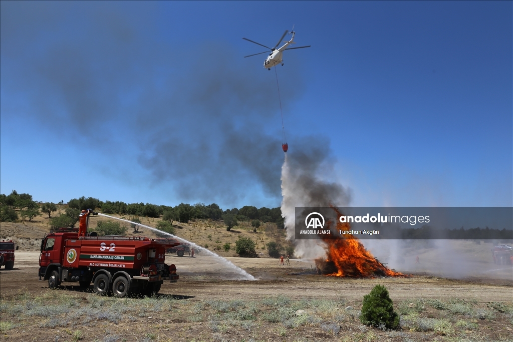 Kahramanmaraş'ta orman yangınına müdahale tatbikatı gerçekleştirildi