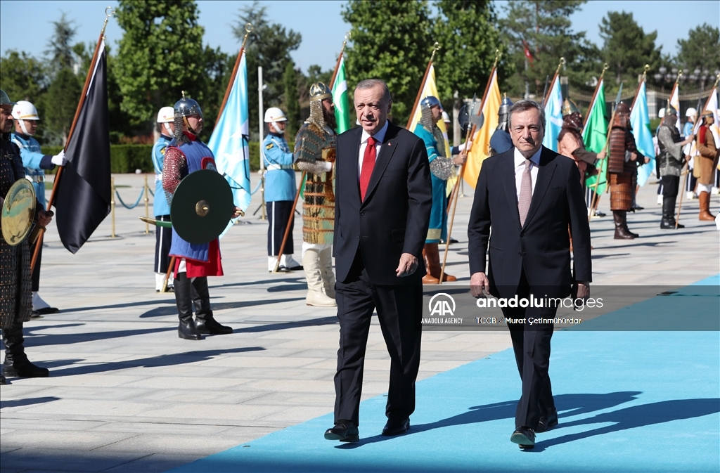 استقبال رسمی اردوغان از نخست‌وزیر ایتالیا در آنکارا