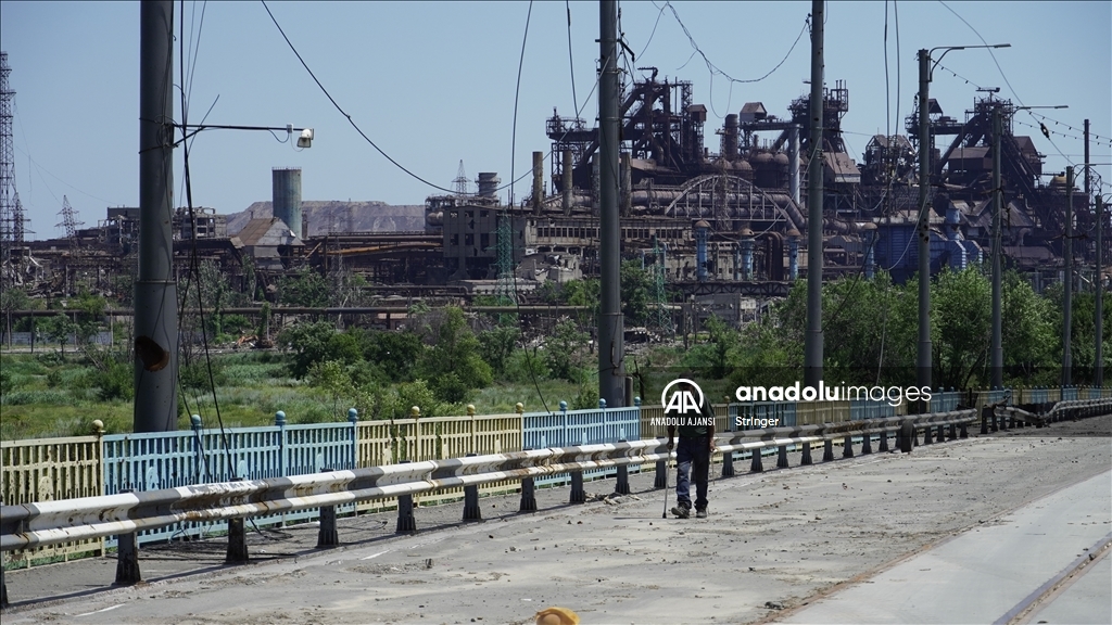 Azovstal Metalürji Fabrikası sahasında sessizlik hüküm sürüyor