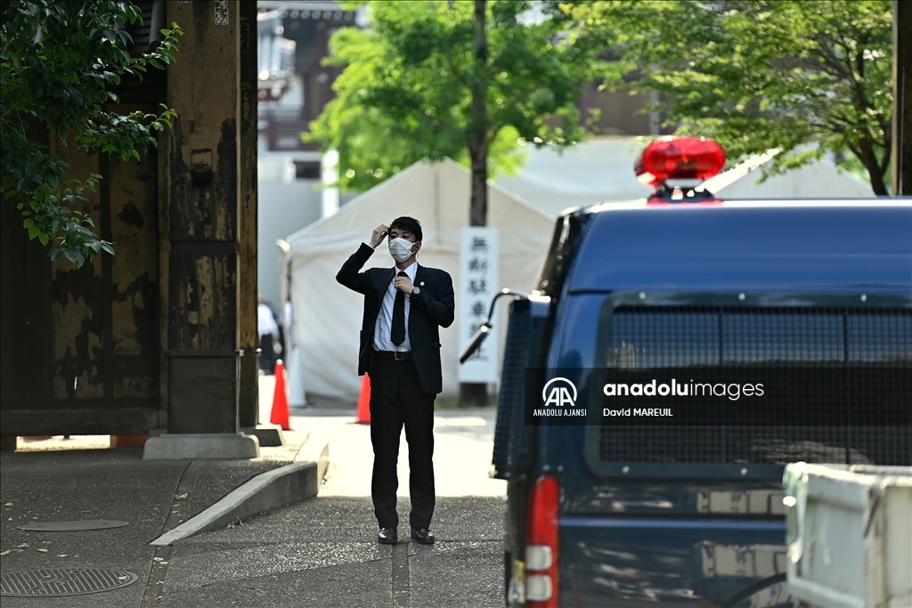 Eski Japonya Başbakanı Abe Şinzo için düzenlenen tören