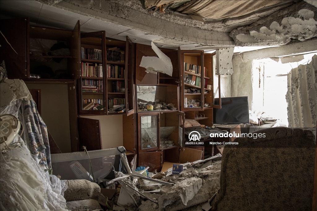 Ukrayna'nın Donetsk bölgesindeki Çasov Yar şehri Rus güçlerince vuruldu