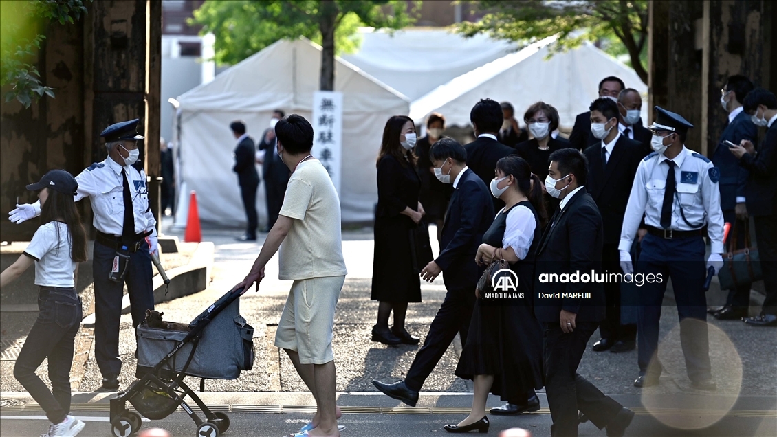 Eski Japonya Başbakanı Abe Şinzo için düzenlenen tören