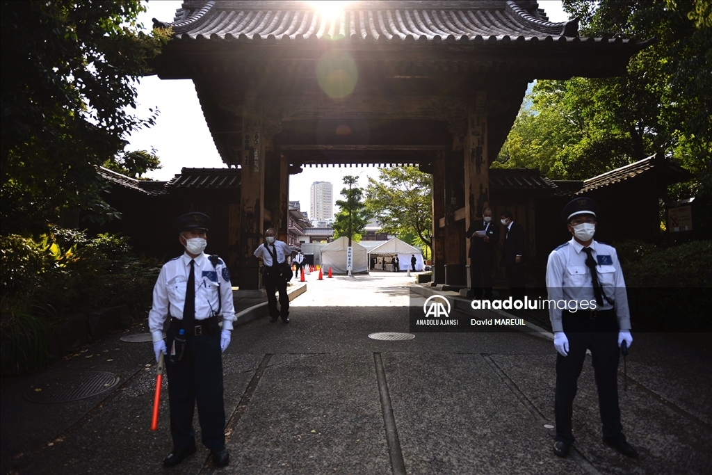 Eski Japonya Başbakanı Abe Şinzo için düzenlenen tören