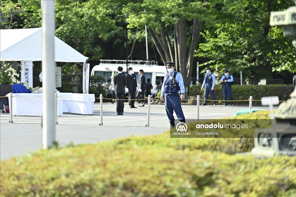 Eski Japonya Başbakanı Abe Şinzo için düzenlenen tören