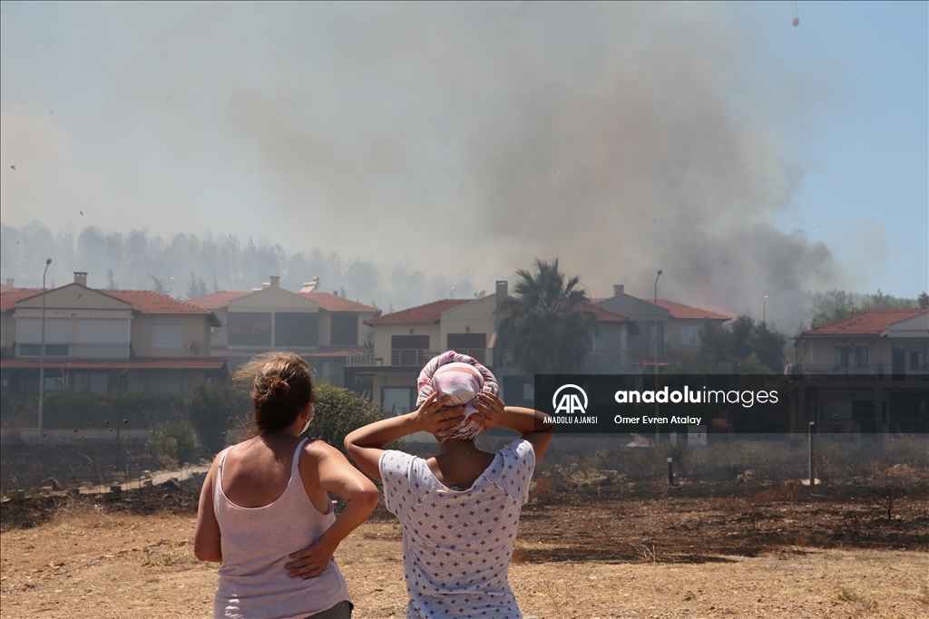 Seferihisar Doğanbey mevkisindeki orman yangını