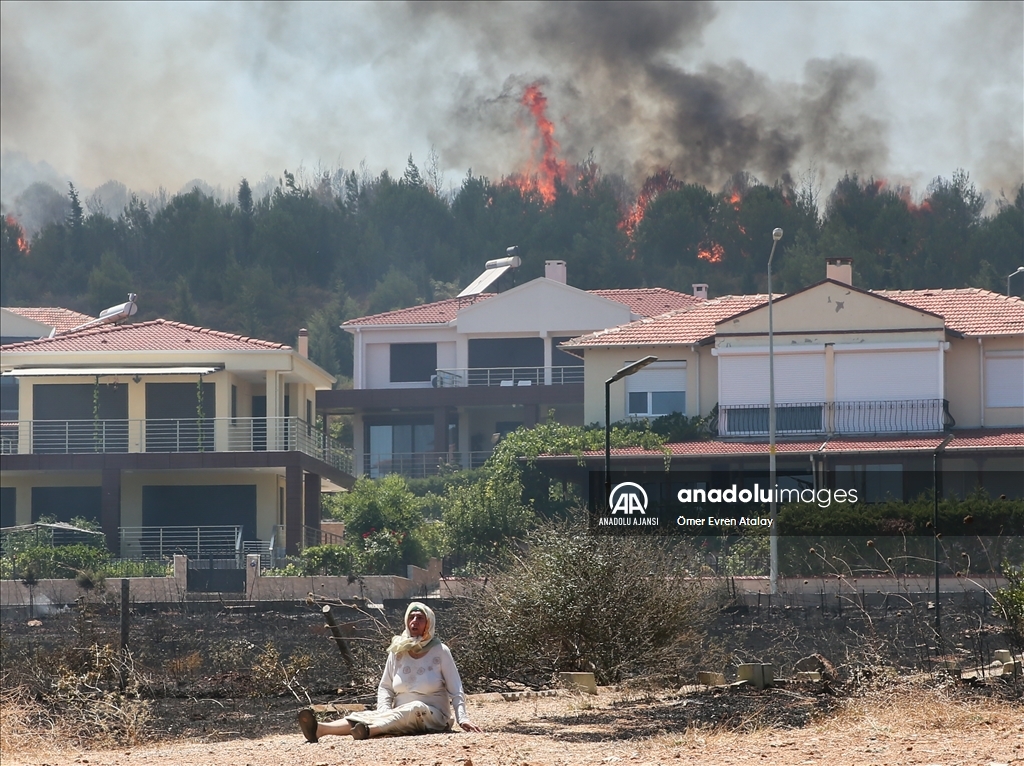 Seferihisar Doğanbey mevkisindeki orman yangını