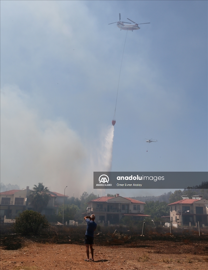Seferihisar Doğanbey mevkisindeki orman yangını