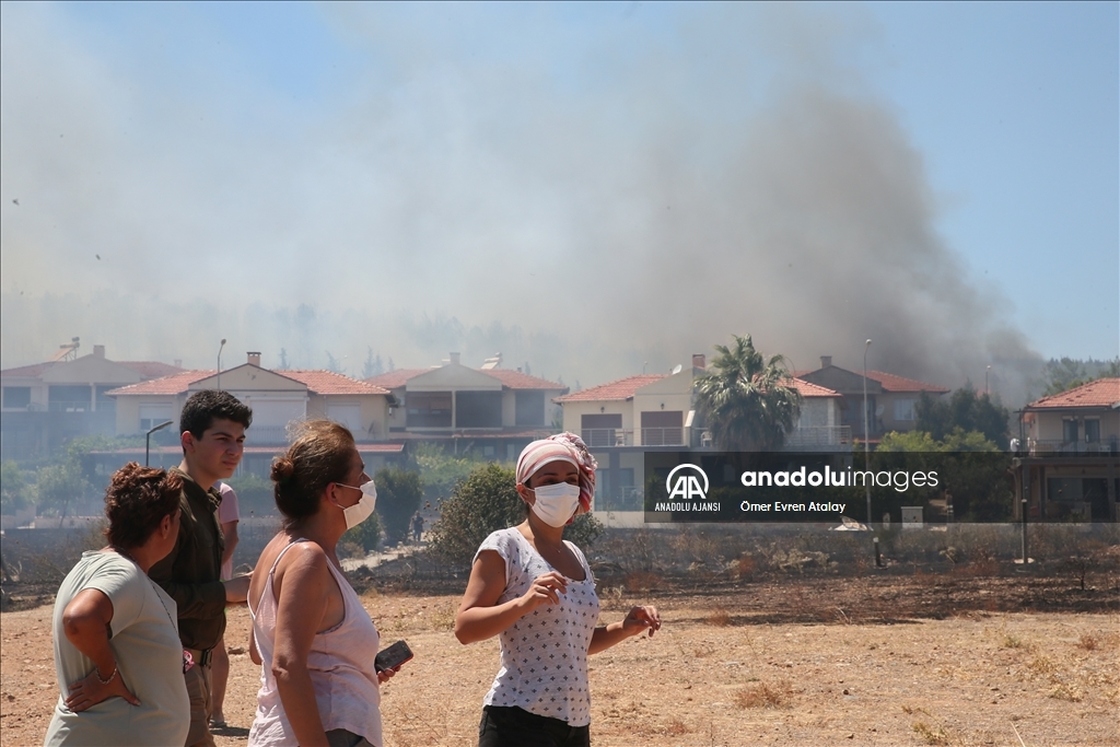 Seferihisar Doğanbey mevkisindeki orman yangını