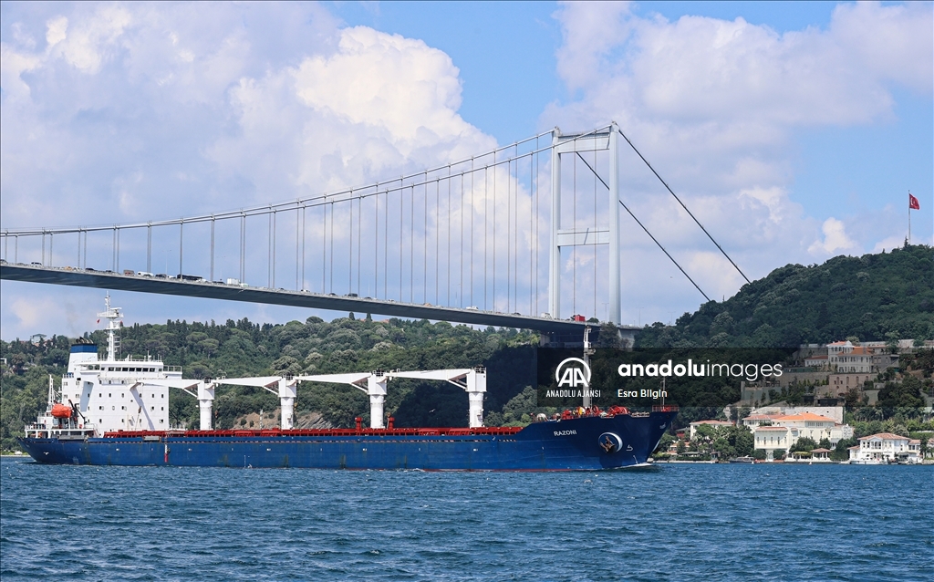 Ukrayna'dan yola çıkan mısır yüklü gemi İstanbul'dan hareket etti