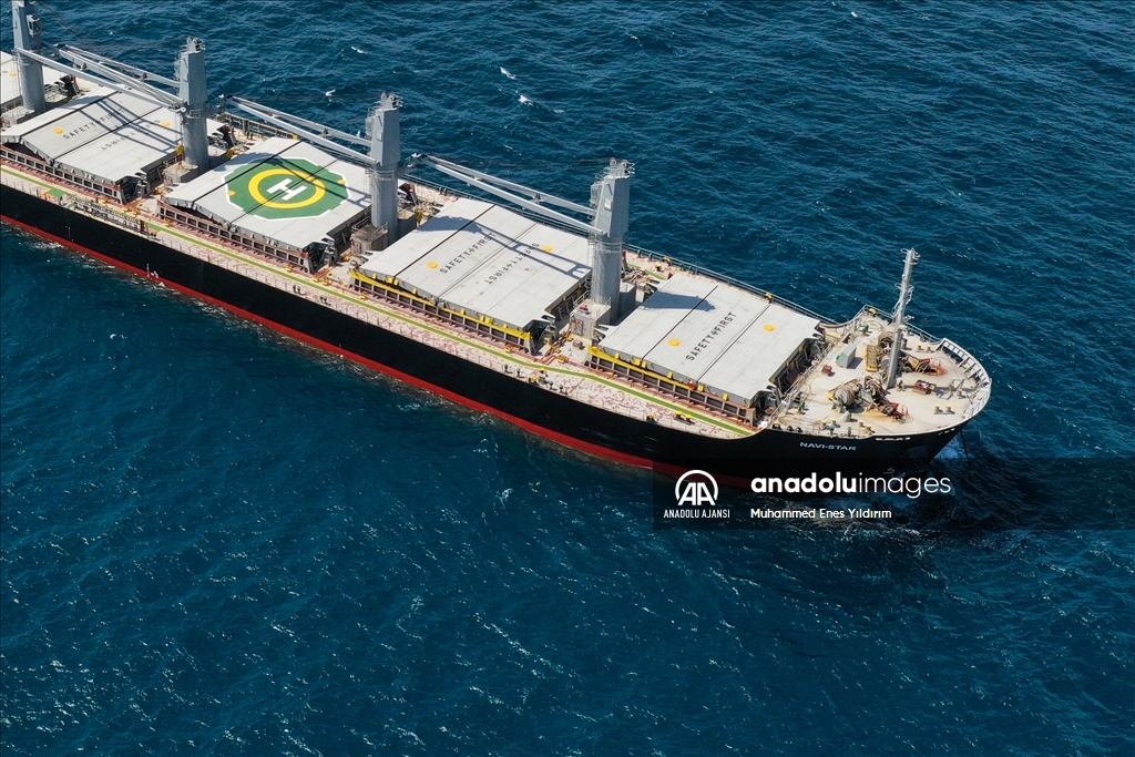 Odessa'dan gelen "Navi-Star" gemisi İstanbul Boğazı'nın Karadeniz girişine ulaştı