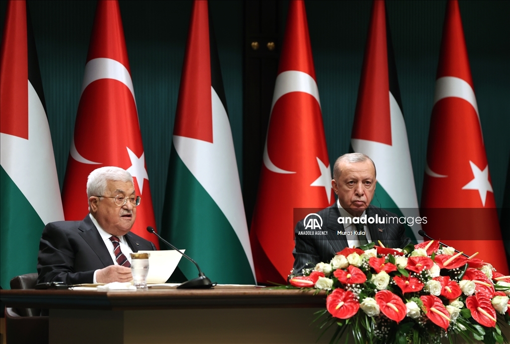 کنفرانس مطبوعاتی مشترک اردوغان و عباس در آنکارا