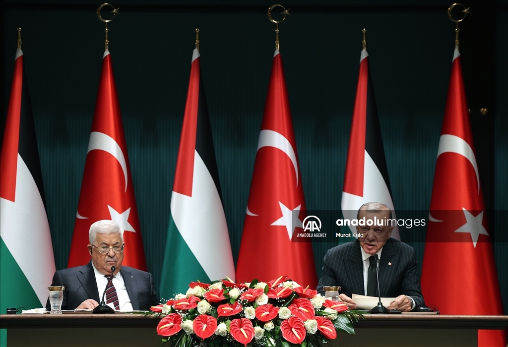 کنفرانس مطبوعاتی مشترک اردوغان و عباس در آنکارا